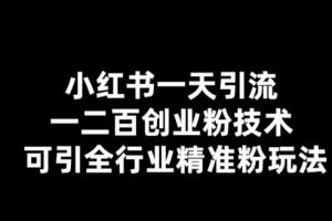 （5819期）【引流必备】小红书一天引流一二百创业粉技术，可引全行业精准粉玩法[中创网]