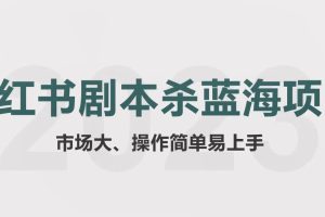 （5919期）拆解小红书蓝海赛道：剧本杀副业项目，玩法思路一条龙分享给你【1节视频】[中创网]