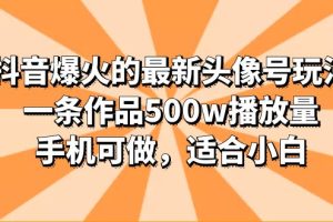 （6064期）抖音爆火的最新头像号玩法，一条作品500w播放量，手机可做，适合小白[中创网]