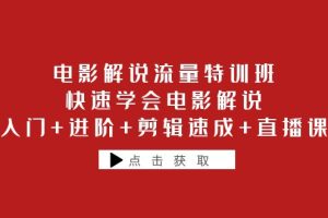 （6201期）电影解说流量特训班：快速学会电影解说，入门+进阶+剪辑速成+直播课[中创网]