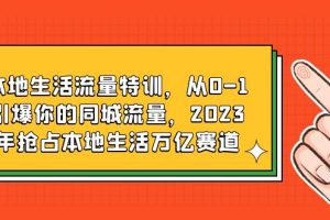 （6183期）本地生活流量特训，从0-1引爆你的同城流量，2023年抢占本地生活万亿赛道[中创网]