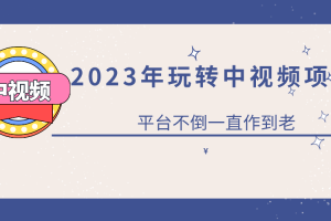 （6179期）2023一心0基础玩转中视频项目：平台不倒，一直做到老[中创网]