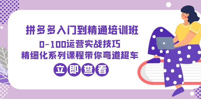 （6243期）2023拼多多入门到精通培训班：0-100运营实战技巧 精细化系列课带你弯道超车