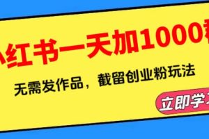 （6306期）小红书一天加1000群，无需发作品，截留创业粉玩法    （附软件）[中创网]