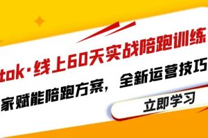 （6333期）Tiktok·线上60天实战陪跑训练营，独家赋能陪跑方案，全新运营技巧干货[中创网]