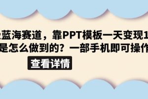 （6385期）超级蓝海赛道，靠PPT模板一天变现1000是怎么做到的（教程+99999份PPT模板）[中创网]