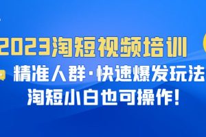 （6400期）2023淘短视频培训：精准人群·快速爆发玩法，淘短小白也可操作！[中创网]