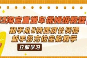 （6484期）2023淘宝直通车保姆级教程：新手从0快速成长实操，新手多方位全能教学[中创网]