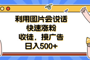 （6513期）利用会说话的图片快速涨粉，收徒，接广告日入500+[中创网]