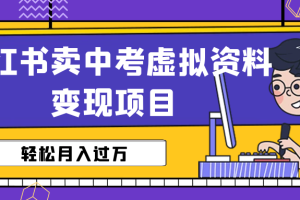 （6531期）小红书卖中考虚拟资料变现分享课：轻松月入过万（视频+配套资料）[中创网]