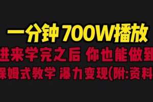 （6538期）一分钟700W播放 进来学完 你也能做到 保姆式教学 暴力变现（教程+83G素材）[中创网]