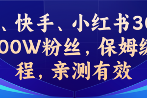 （6647期）教你一招，抖音、快手、小红书30S突破100W粉丝，保姆级教程，亲测有效[中创网]