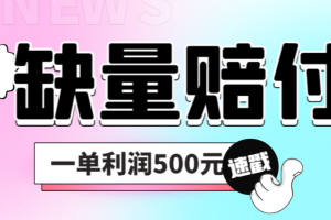 （6625期）最新多平台缺量赔付玩法，简单操作一单利润500元[中创网]