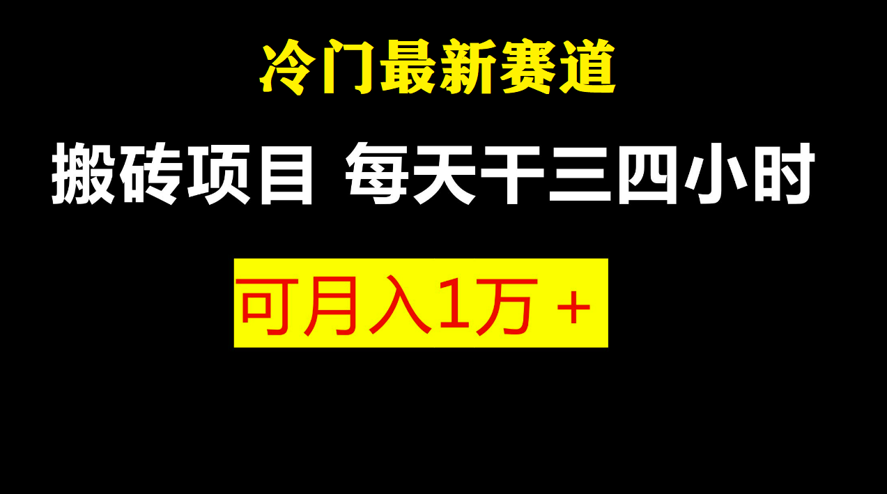 （6647期）最新冷门游戏搬砖项目，小白零基础也可以月入过万（附教程+软件）