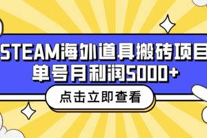 （6688期）收费6980的Steam海外道具搬砖项目，单号月收益5000+全套实操教程[中创网]