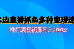 （6656期）水边直播抓鱼多种变现途径冷门项目月入200w拆解[中创网]