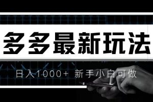 （6699期）价值4980的拼多多最新玩法，月入3w【新手小白必备项目】[中创网]