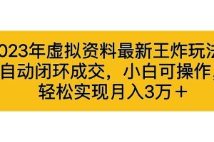 （6773期）2023年虚拟资料最新王炸玩法，自动闭环成交，小白可操作，轻松实现月入3…[中创网]