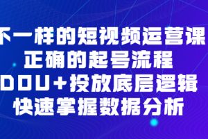 （6768期）不一样的短视频 运营课，正确的起号流程，DOU+投放底层逻辑，快速掌握数…[中创网]