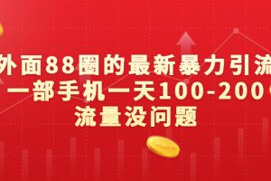 （6794期）外面88圈的最新暴力引流，一部手机一天100-200流量没问题[中创网]