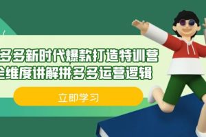 （6813期）拼多多·新时代爆款打造特训营，全维度讲解拼多多运营逻辑（21节课）[中创网]