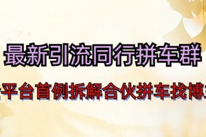 （6853期）最新引流同行拼车群合伙拼车找博主日引百人新玩法[中创网]