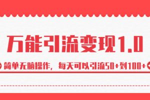 （6894期）绅白·万能引流变现1.0，简单无脑操作，每天可以引流50+到100+[中创网]