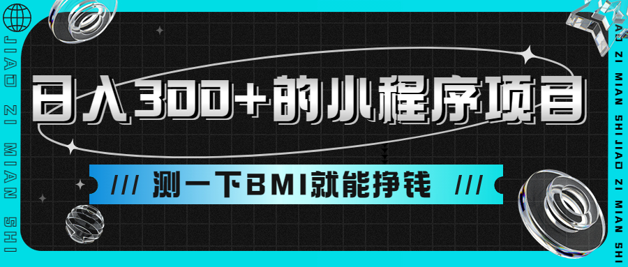 （9618期）日入300+的小程序项目，测一下BMI就能挣钱