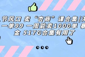 （6917期）情人节风口 卖“杏商”课合集(海王秘籍) 一单99 一周能卖1000单 暴…[中创网]