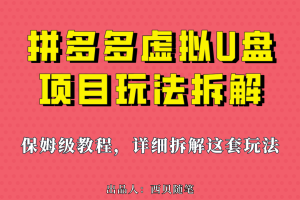 （6940期）拼多多虚拟U盘项目，保姆级拆解，可多店操作，一天1000左右！[中创网]