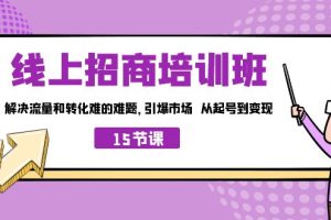 （7005期）线上·招商培训班，解决流量和转化难的难题 引爆市场 从起号到变现（15节）[中创网]