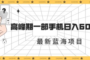 （7087期）最新蓝海项目，一年2次爆发期，高峰期一部手机日入6000+（素材+课程）[中创网]