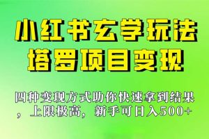 （7079期）新手也能日入500的玩法，上限极高，小红书玄学玩法，塔罗项目变现大揭秘[中创网]