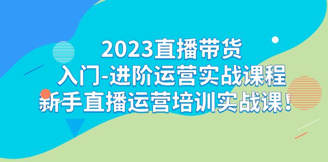 （7162期）2023直播带货入门-进阶运营实战课程：新手直播运营培训实战课！