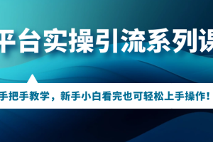 （7170期）多平台实操引流系列课程，手把手教学，新手小白看完也可轻松上手引流操作！[中创网]