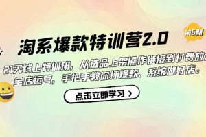 （7250期）淘系爆款特训营2.0【第六期】从选品上架到付费放大 全店运营 打爆款 做好店[中创网]