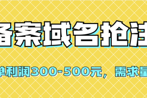 （7277期）【全网首发】备案域名抢注，一单利润300-500元，需求量大[中创网]