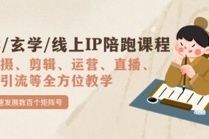 （7318期）国学/玄学/线上IP陪跑课程，从0-1全方位教学，快速发展数百个矩阵号[中创网]