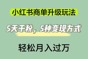 （7312期）小红书商单升级玩法，5天千粉，5种变现渠道，轻松月入1万+[中创网]