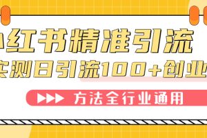 （7409期）小红书精准引流创业粉，微信每天被动100+好友[中创网]