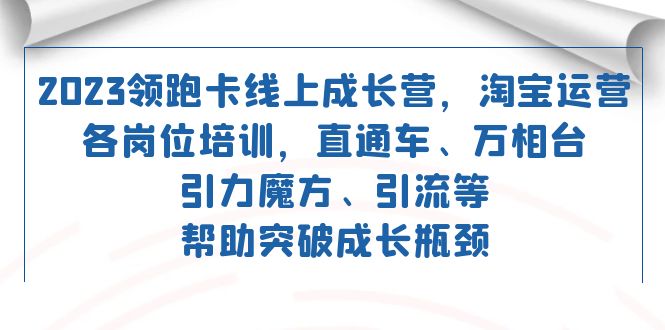 （7462期）2023领跑·卡 线上成长营 淘宝运营各岗位培训 直通车 万相台 引力魔方 引流