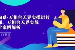 （7459期）淘系·万相台无界实操运营课，万相台·无界实战全案例解析（63节课）[中创网]