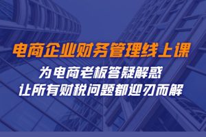 （7504期）电商企业-财务管理线上课：为电商老板答疑解惑-让所有财税问题都迎刃而解[中创网]