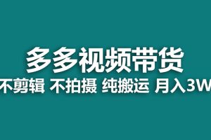 （7512期）【蓝海项目】多多视频带货，纯搬运一个月搞了5w佣金，小白也能操作【揭秘】[中创网]