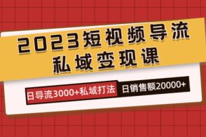 （7550期）2023短视频导流·私域变现课，日导流3000+私域打法  日销售额2w+[中创网]