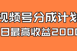 （7557期）全新蓝海 视频号掘金计划 日入2000+[中创网]