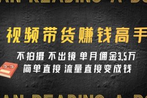 （7713期）视频带货赚钱高手课程：不拍摄 不出镜 单月佣金3.5w 简单直接 流量直接变钱[中创网]