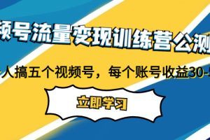 （7719期）视频号流量变现训练营公测1.0：一个人搞五个视频号，每个账号收益30-50[中创网]