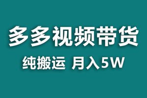 #原创
                                 
                                                                （7760期）【蓝海项目】多多视频带货，靠纯搬运一个月搞5w，新手小白也能操作【揭秘】[中创网]