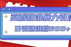 豆瓣精准暴力引流，日引精准粉500+【12课时】